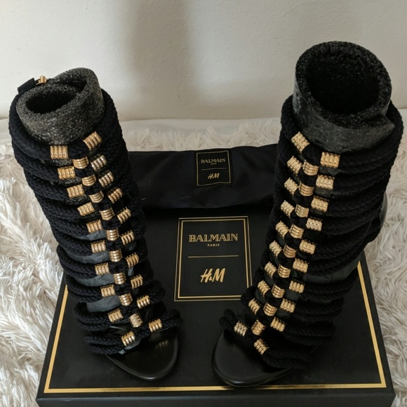 Balmain x H&M Gold Rope Heels NWT - Picture 2 of 5